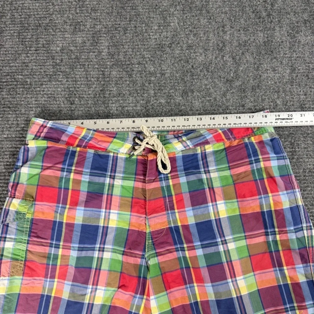 Vintage Polo Ralph Lauren Mens Plaid Swim Trunks Board Shorts Size XL